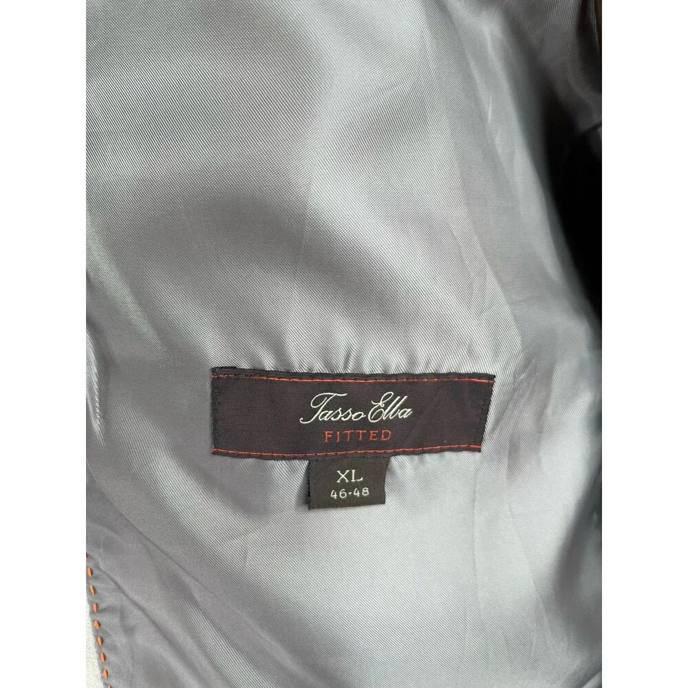 Tasso Elba Fitted Men XL Elbow Patch Linen Cotton Casual Summer Jacket Safari